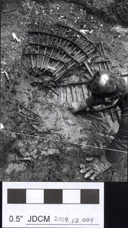 Jon Loring, archeologist working on Montana CK fish trap 1991