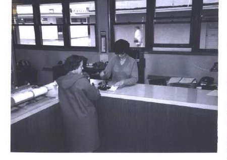 Two women at counter