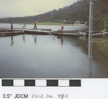 Children on a dock/fish pen in Twin Lakes