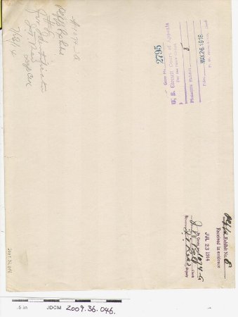 Plffs Exhibit No.8 Received in evidence JUL 23 1914 back