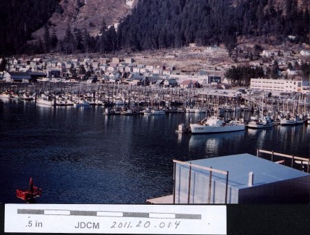 Juneau boat harbor from bridge 1953