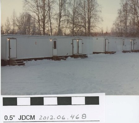 Modular apartment units in the snow