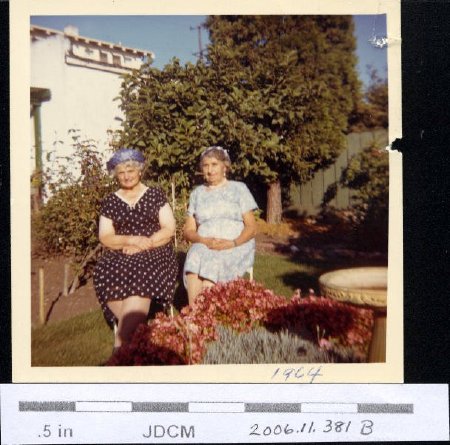 Mother Hoff  and Meta Jansen in East Oakland Calif. 1964
