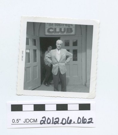 Zach Gordon in front of The Teen-age Club  1962