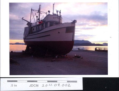Maybeso Research vessel in dry dock in Sitka 2005