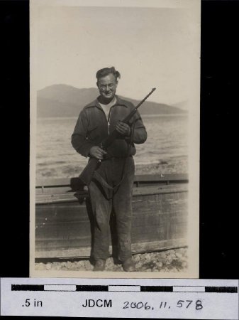 Carl Jensen with rifle