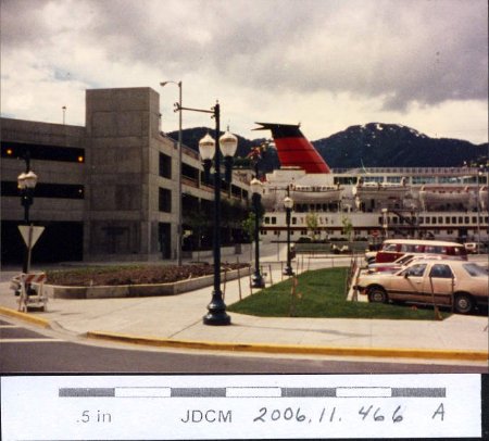 1986 Juneau - Waterfront Parking Garage with cruise ship