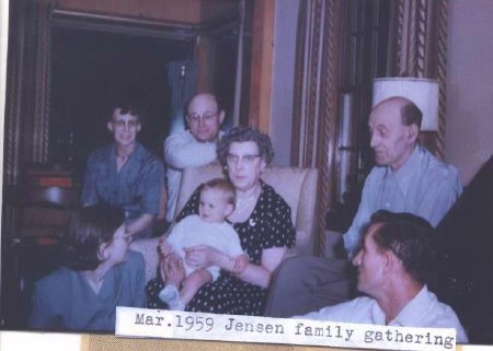 Mar 1959 Jensen family gatheri