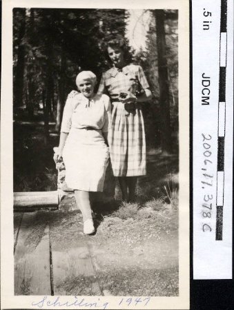 Ma Hoff and  Caroline at Schillings, Lake Tahoe, Calif. 1947