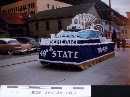 Statehood Parade July 4, 1959 Juneau - Main St. Church Float