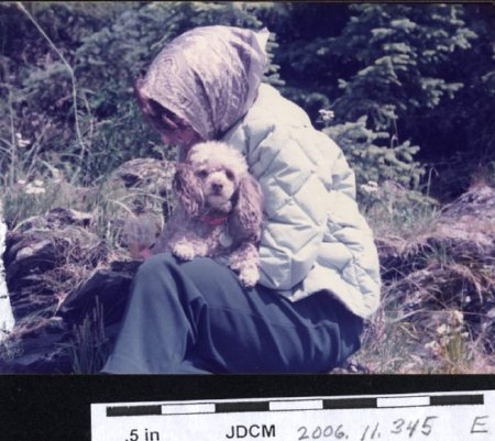 Bertha Hoff and pet poodle 1983
