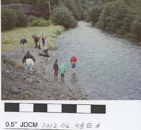 Children along Salmon Creek