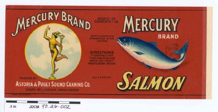 Mercury Brand Salmon Label