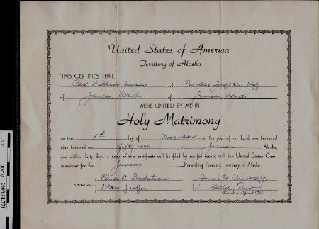 Certificate, Marriage                   