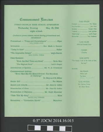 1968 JDHS Commencement Program