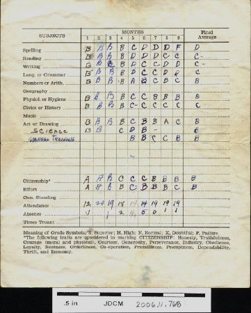 Eddie Olson grades 1946