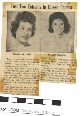 Last Two Entrants in Queen Contest 1961