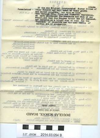 1932 Correspondence Regarding D. H. S. Homecoming Reunion