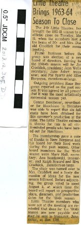 News clips on Juneau-Douglas Little Theatre events