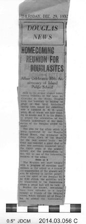 Newspaper Clippings about D. H. S. Homecoming Reunion