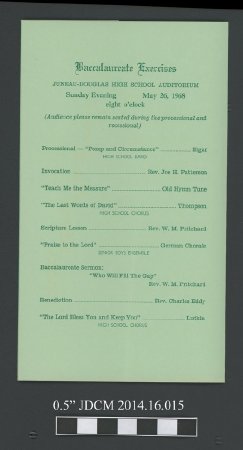 1968 JDHS Commencement Program