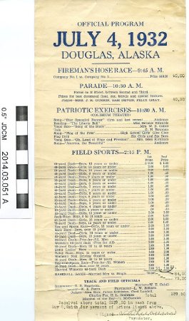 1932 Douglas Island 4th of July Program