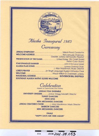 1983 Alaska Inaugural Ceremony