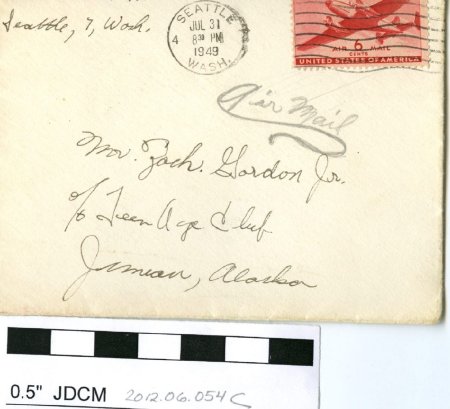 Zach Gordon wallett letter 1949  envelope