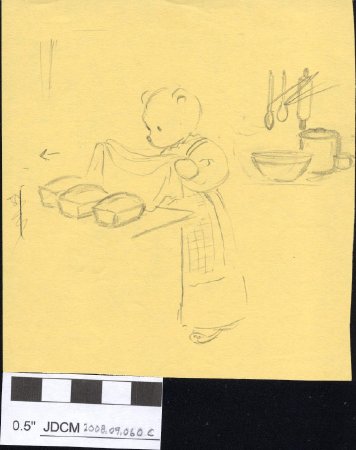 Claudia Kelsey sketch Bear making Bread