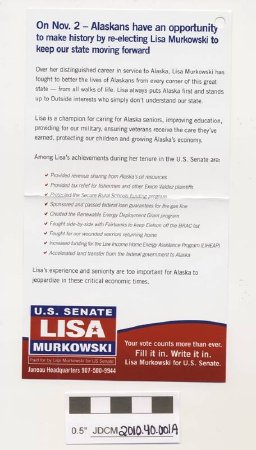 Murkowski Senate Campaign Material