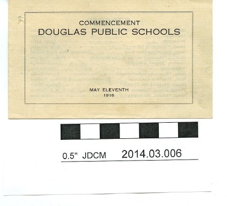 1916 Douglas Public School Commencement Program