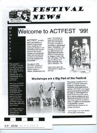 Actfest '99 documents  newsletter