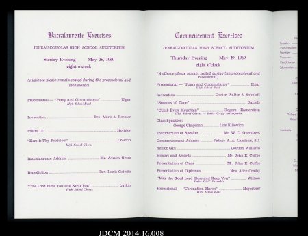 1969 JDHS Commencement Program