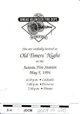 Old Timers' Night Invitation