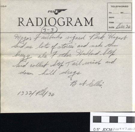 1935 Radiogram to  Mary Joyce from Bob Ellis pg3