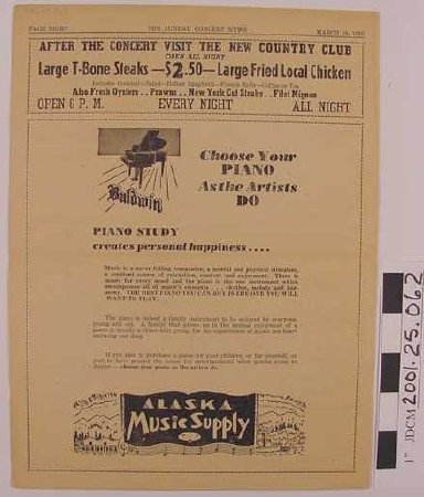 Juneau Concert News 1950 with