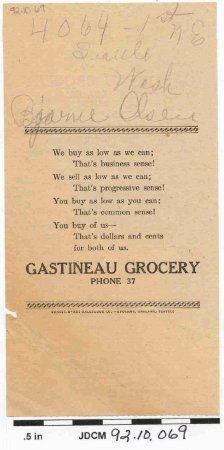 Gastineau Grocery Receipt