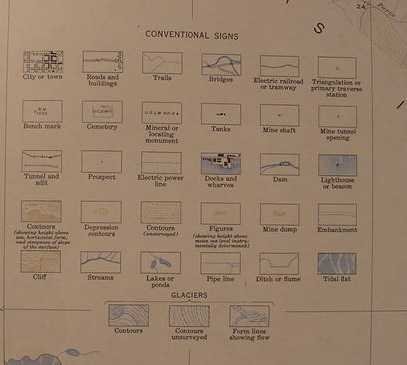 Framed Map 1918 Juneau and Vic