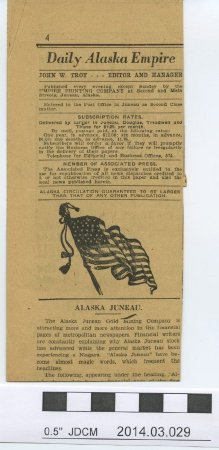 1931 Daily Alaska Empire Article