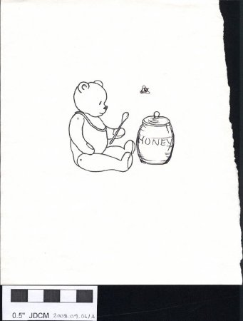 Claudia Kelsey drawing of Bear with Honey jar