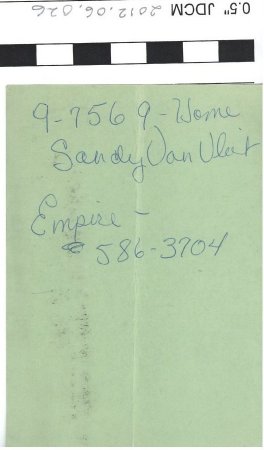 PERCY'S JUNEAU ALASKA CAHIER'S SLIP notes