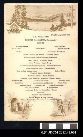 2012.41.001 Alaska Steamship Company Menu