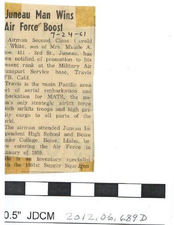 Juneau Man Wins Air Force Boost 7-24-61