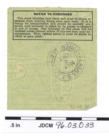 Alaska Steamship Co. Ticket St