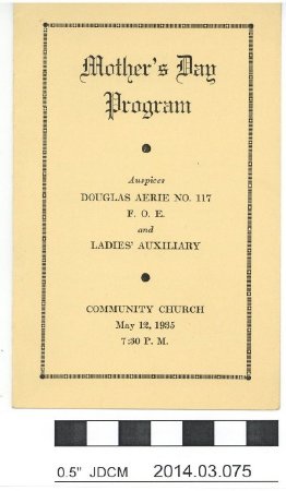 1935 Mother's Day Program