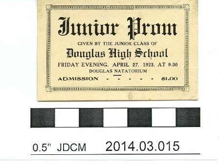 Douglas High School Junior Prom Ticket