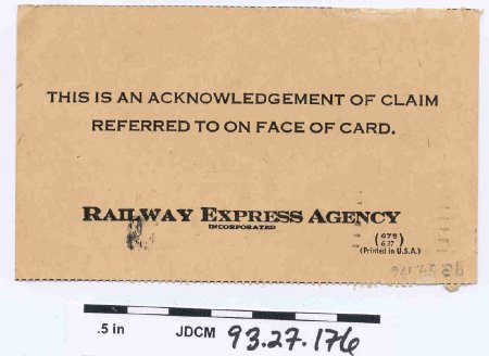 Railway Express Agency Receipt