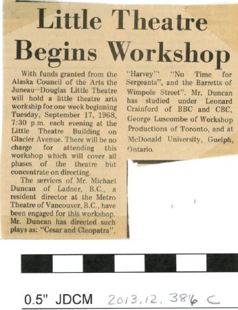 Juneau-Douglas Little Theatre Miscellaneous News and Clips