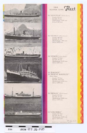 S.S. Alaska Steamship Co. Menu