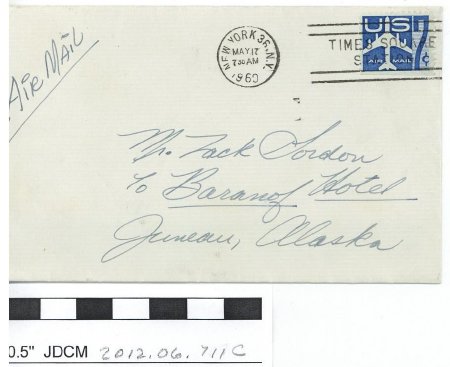 Envelope to letter to Zach Gordon 1960